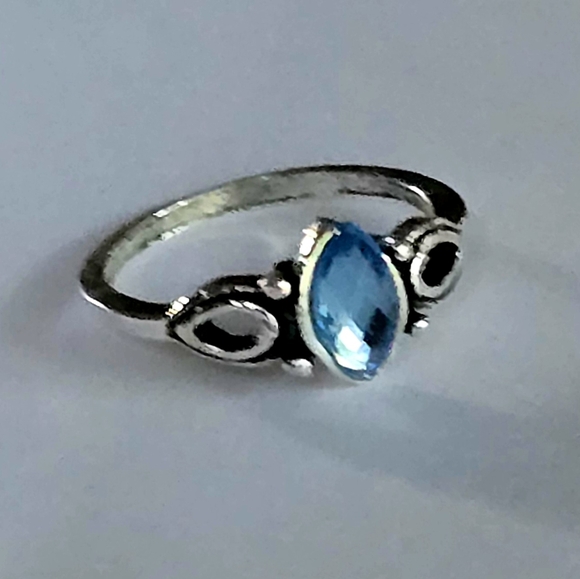 Jewelry - BLUE TOURMALINE NEW  SIZE 6 TITANIUM FOREVER WEAR SILVER RING